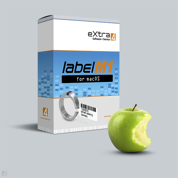 Etikettendruck-Software Packshot eXtra4-labelM1 für Apple MAC